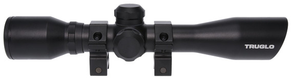 Truglo Compact Crossbow Scope, 4x32mm, Weaver-Style Rings, BDC Crossbow Reticle, Black 