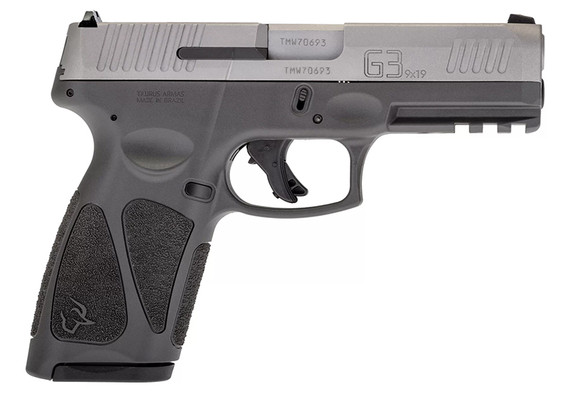 Taurus G3, 9MM, 4.00" Barrel, 15 & 17 Rds, Stainless/Gray - 725327625742 
