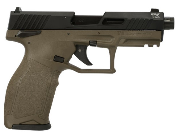 Taurus TX22 Gen 2, .22LR, 4.6" Barrel, 22 Rds, Black/OD Green - 725327943242 