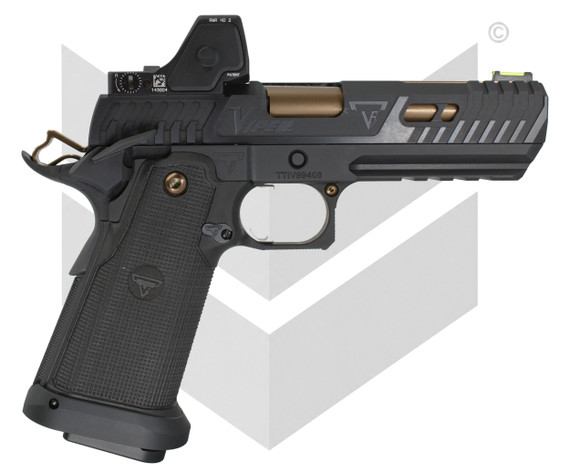 Taran Tactical Innovations Viper, w/ Trijicon RMR HD, 9MM, 4.50" Island Barrel, 20 Rds, Black/Polished Steel 