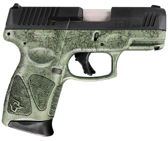 Taurus G3C, 9MM, 3.20" Barrel, 12 Rds, Green Splatter/Black - 725327937593 