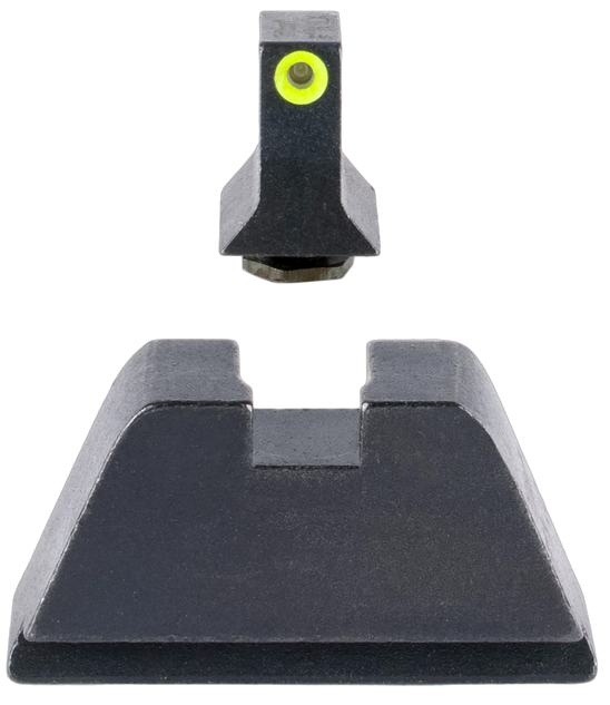 Trijicon GL201C601139 Suppressor/Optic Height Sights, Green/Tritium Yellow Outline, Black/Blank Rear Sight, Fits Glock 17/17L/19/22 - 719307620650 