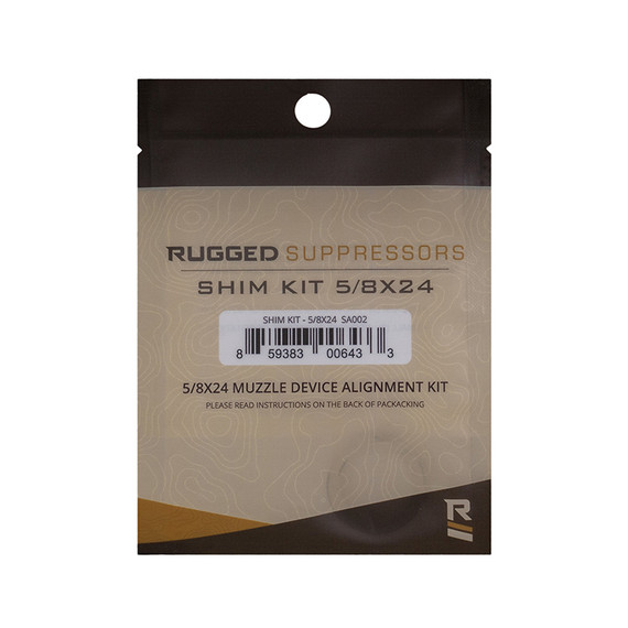 Rugged Suppressors Shim Kit 5/8x24, Muzzle Device Alignment Kit, Silver - 859383006433 