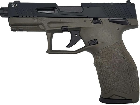 Taurus TX22 Gen2, .22 LR, 4.10" Barrel, 16 & 22 Rds, OD Green/Black - 725327941965 
