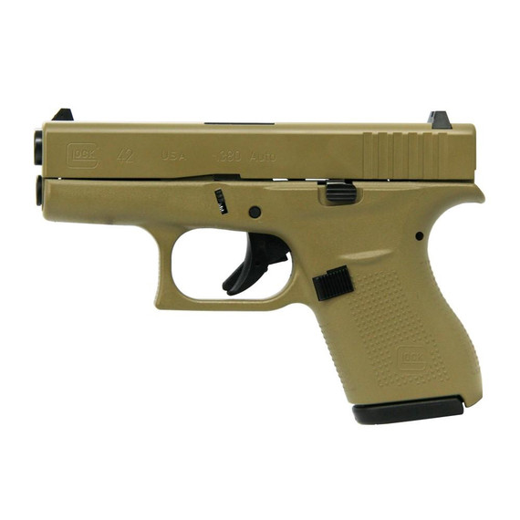 Glock G42, 380 AUTO, 3.25" Barrel, 6 Rds, Custom FDE 