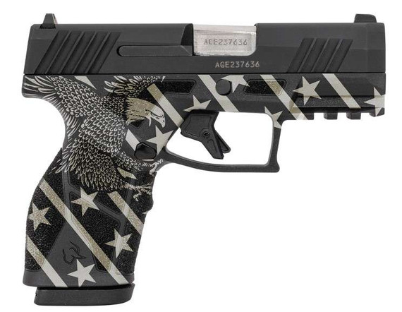 Taurus TX22 Compact, .22 LR, 3.6" Barrel, 13 Rds, Black/White Flag - 725327943761 