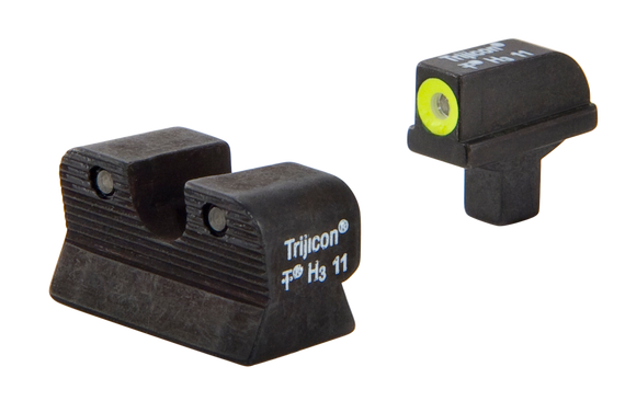 Trijicon 600514 HD Night Sights, Green/Tritium Yellow Outline Front Sight, Green Tritium Black Outline Rear Sight, Colt 1911 - 719307209824 