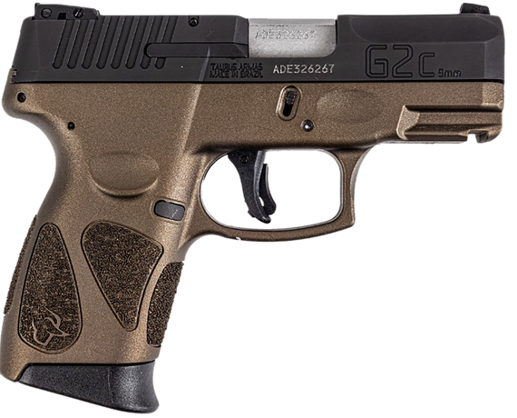 Taurus G2C, 9MM, 3.20" Barrel, 12+1 Rds, Bronze/Black - 725327627203 