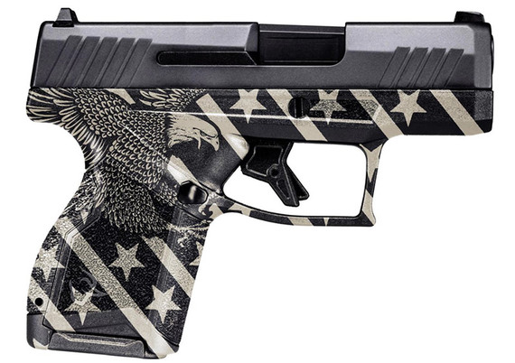 Taurus GX4, 9MM, 3.06" Barrel, 11 Rds, Black/White Eagle Flag 