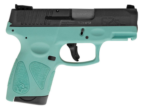 Taurus G2S, 9MM, 3.25" Barrel, 7 Rds, Black/Cyan - 725327617686 