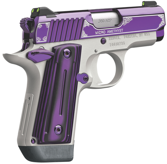 Kimber Micro Amethyst, .380 ACP, 2.75" Barrel, 7+1 Rds, Amethyst Purple PVD - 669278331607 