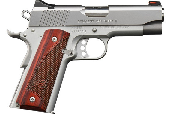 Kimber Stainless Pro Carry II, .45 ACP, 4.00" Barrel, 7 Rds, Stainless/Rosewood - 669278323244 