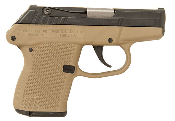 Kel-Tec P-32, 32 ACP, 2.68" Barrel, 7 Rds, Black/Tan 