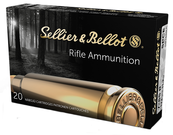 Sellier & Bellot SB765RA, 7x65mmR, 173gr Soft Point Cut Through Edge, 20 Rds, Brass - 754908510313 