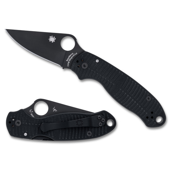 Spyderco Para 3 Salt, CPM MagnaCut, 2.93" Blade, Black G-10, DLC Finish - 716104018727 
