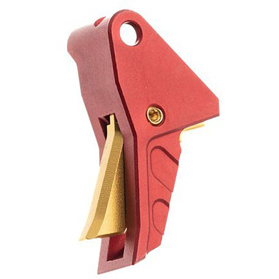 Tyrant CNC I.T.T.S. Trigger for Springfield Echelon, Red with Gold Screw - 764046031342 