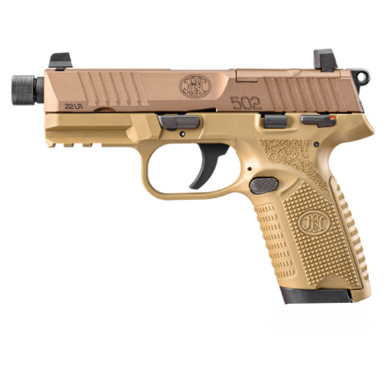 FN 502 Tactical, 22 LR, 4.60" Barrel, 10 Rds, Flat Dark Earth 