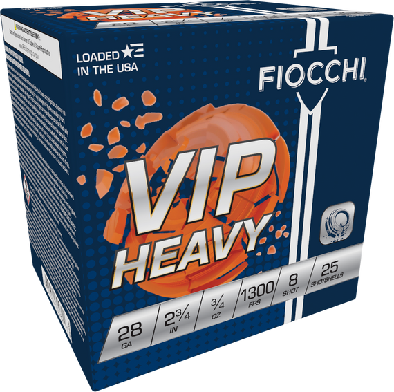 Fiocchi 28VIPH8 Exacta Target VIP Heavy, 28 Gauge, 2.75" Barrel, 25 Rds, Purple 
