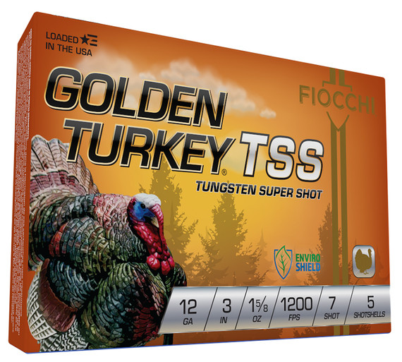 Fiocchi Golden Turkey TSS, 12GA, 3" Shell, 5 Rds, Tungsten - 762344713038 