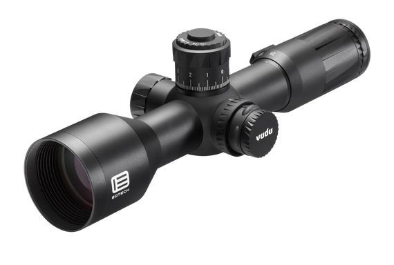 EO Tech Vudu FFP, 5-25x Magnification, 34mm Tube, Illuminated Horus H59 MRAD Reticle, Black Anodized - 672294110125 