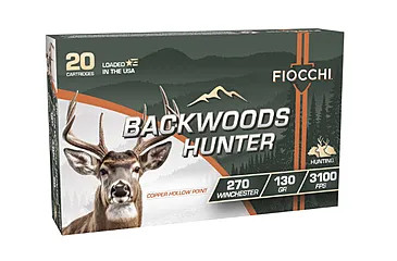 Fiocchi Backwoods Hunter, .270 Win, 130gr, Copper Hollow Point, 20 Rds - 762344713984 