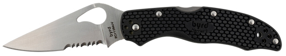 Spyderco Harrier 2, Part Serrated, Black Textured FRN Handle - 716104402403 