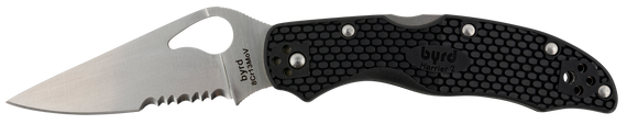 Spyderco Harrier 2, Part Serrated, Black Textured FRN Handle