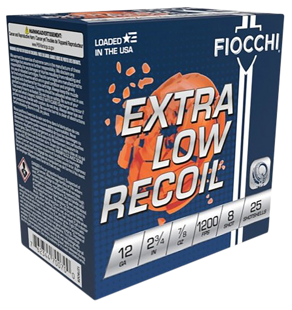 Fiocchi 1278OZ8 Exacta Target Low Recoil Trainer, 12Gauge, 2.75" Barrel, 250 Rds