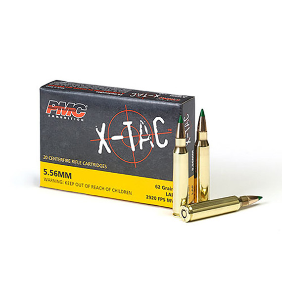 PMC Xtac 5.56MM GTBP 62Gr LAP, 20 Rds, Brass - 741569010122 