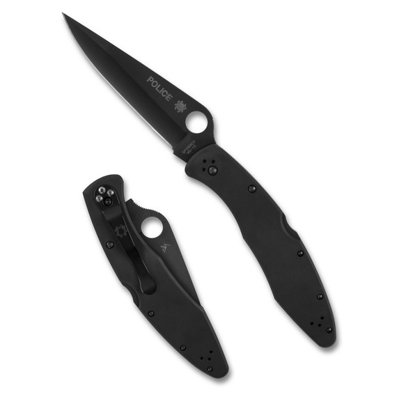 Spyderco Police, 4.2" VG-10 Blade, Black TiCN Finish - 716104000265 