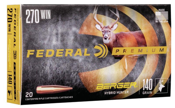 Federal Classic Hunter Berger Hybrid P270BCH1, .270 Win, 0.00" Barrel, 20 Rds, Nickel Plated - 604544649215 