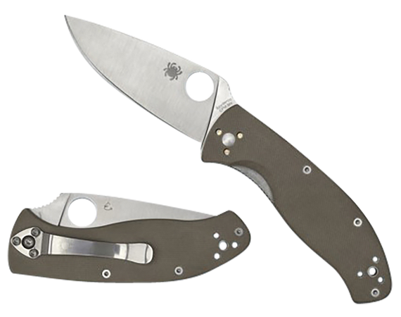 Spyderco Tenacious C122GBNM4P, 3.35" CPM M4 Blade, Brown G10 Handle, Includes Pocket Clip - 716104017331 