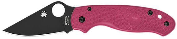 Spyderco Para 3 Lightweight, Pink FRN Handle, Black DLC Finish - 716104018260 
