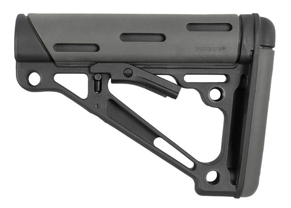 Hogue AR-15/M16 OverMolded Collapsible Buttstock, Fits Mil-Spec Buffer Tube, Slate Grey - 743108155400