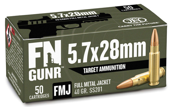 FN GUNR, 5.7X28MM, 50 Rds, Full Metal Jacket - 845737017316 