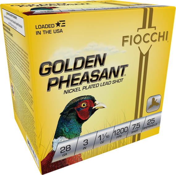 Fiocchi 283GP75 Golden Pheasant Extrema, 28 Gauge, 3" Shells, 250 Rds - 762344710617 