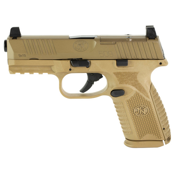 FN 509M MRD, 9MM Luger, 4.00" Barrel, 15+1 Rds, Flat Dark Earth 