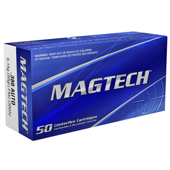 Magtech 380ACP 95GR FMJ, 951 FPS, 1000 Rds - 754908162000 