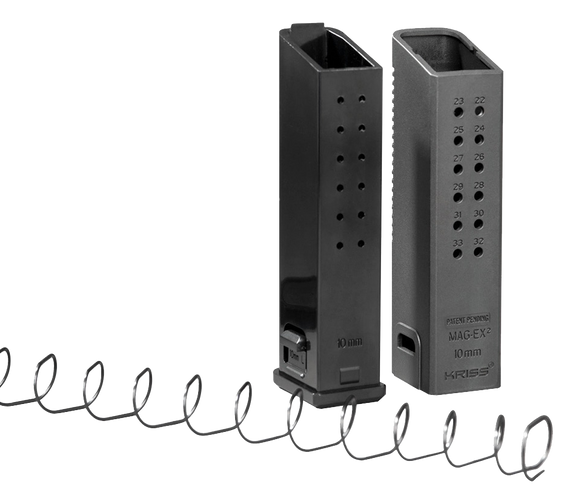 Kriss Mag-Ex2 Extension Kit, 10mm Auto, 33 Rds, Black Polymer - 811607031287 