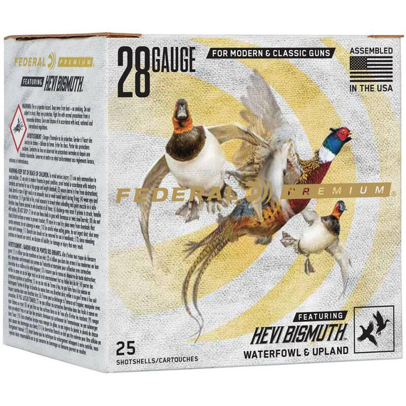 Federal HEVI-Bismuth Shotshells, 28 Gauge, 3" Shell, 25 Rds - 604544702217 