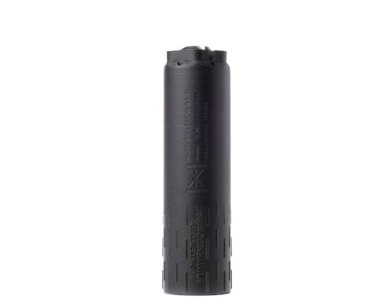 HUXWRX Flow 9K Ti Suppressor, 9MM, Titanium Construction, Cerakote Black Finish 