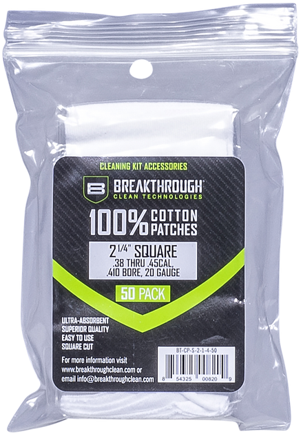 Breakthrough Clean BTCPS21450 Square Cleaning Patches, Ultra-Absorbent, Cotton - 854325008209 