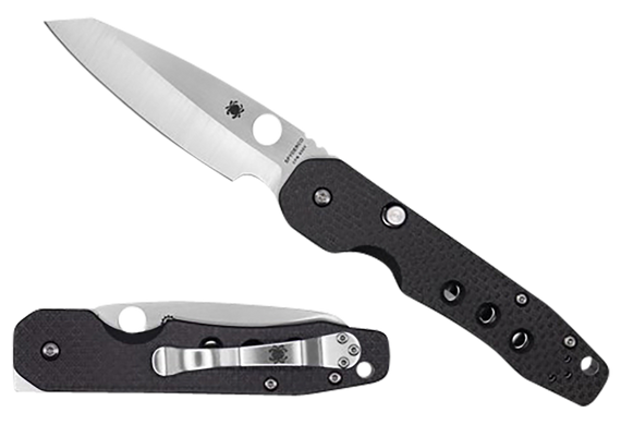 Spyderco C240CFP Smock, 3.39" Folding Plain Stonewashed CPM S30V SS Blade, Black Textured Carbon Fiber/G10 Handle - 716104012954 