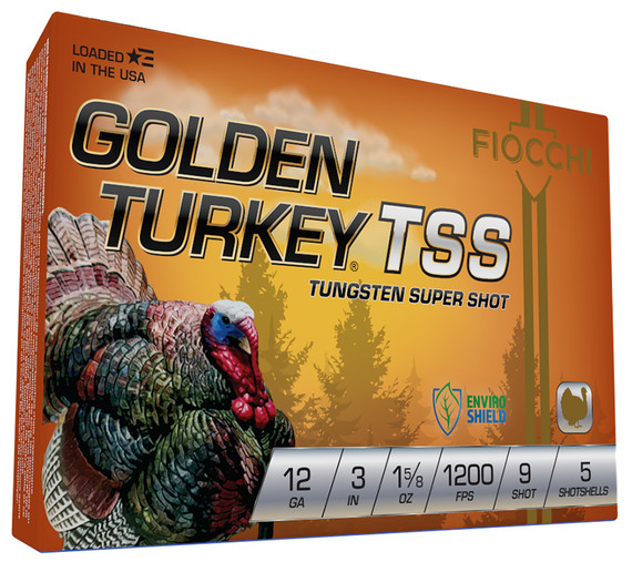 Fiocchi Golden Turkey 12ga 3" 1 5/8oz TSS #9, 5 Rds - 762344713021 