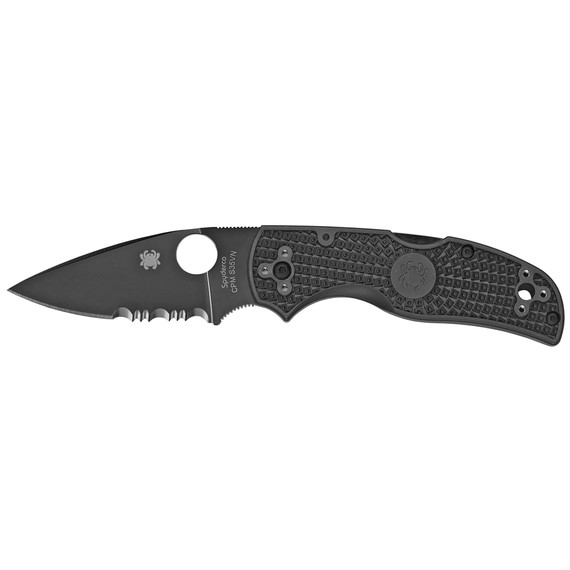 Spyderco Native 5 Lightweight, Partially Serrated, Black Finish - 716104010387 