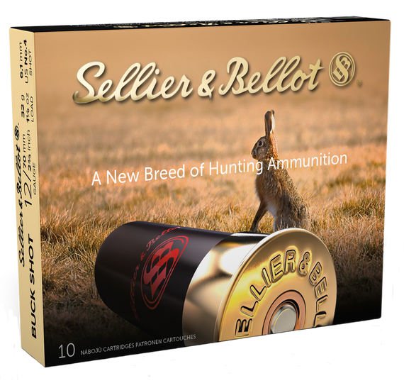 Sellier & Bellot SB12BSH, 12 Gauge, 2.75" Length, 21 Pellets, 4 Buck Shot - 754908533237 