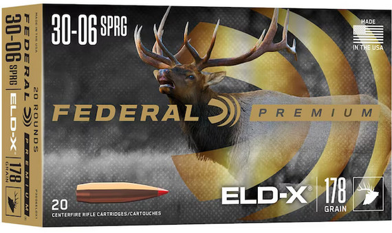 Federal P3006ELDX1, 30-06 Springfield, 178 Grain, 20 Rds, ELD-X - 604544689822 