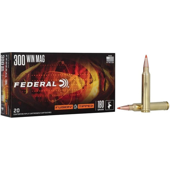 Federal Fusion Tipped, 300 WIN MAG, 0.00" Barrel, 20 Rds, Brass - 604544695199 