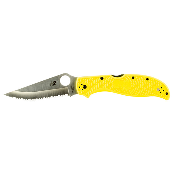 Spyderco Stretch 2 XL Salt, Yellow FRN Handle, Satin Finish - 716104018079 