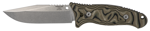 Hogue EX-F02, G-Mascus Green G10 Handle, Tumble Polish 154CM SS Blade - 743108352786 
